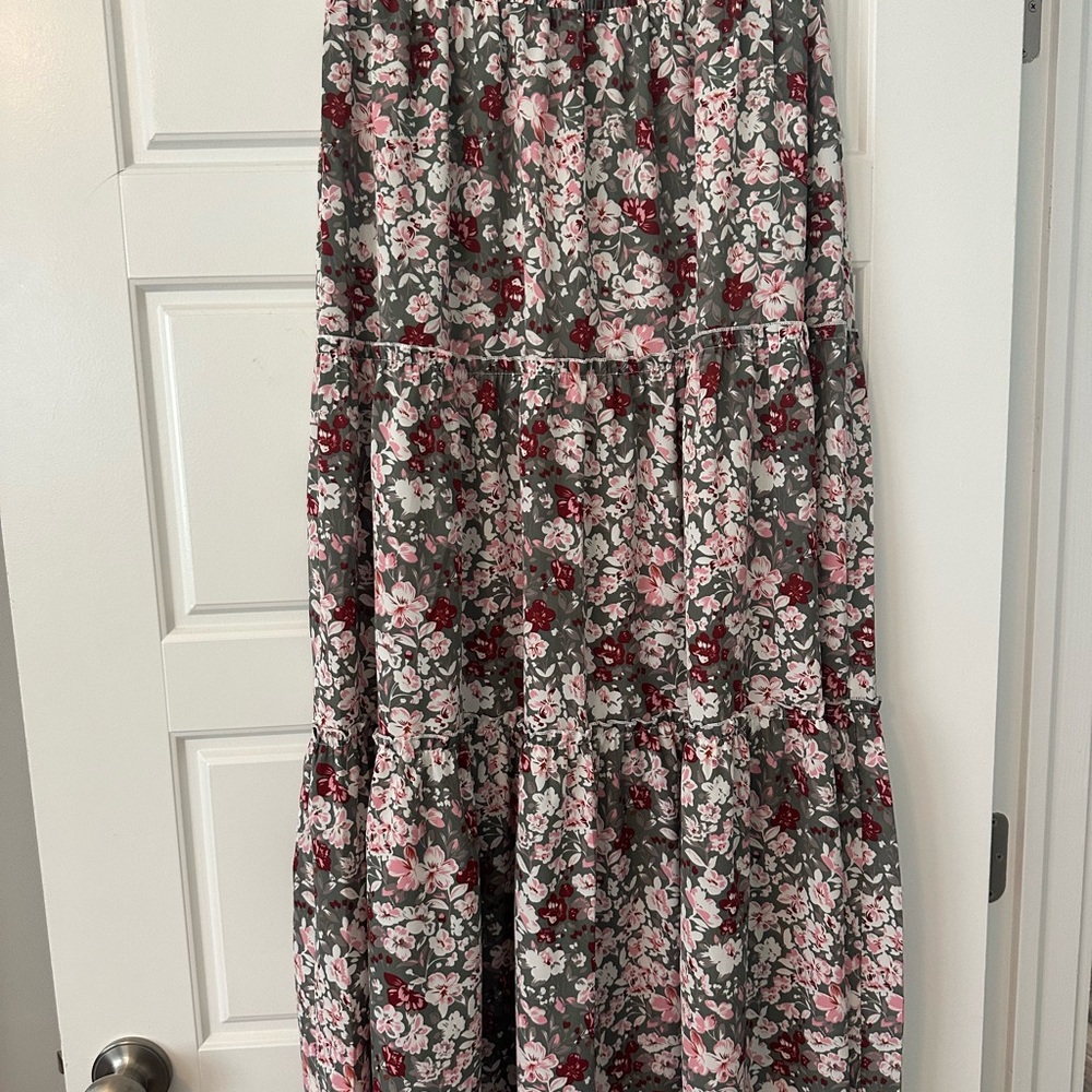 Floral Gray and Pink Women's Skirt